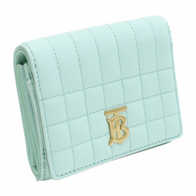 【新品】バーバリー BURBERRY 三折財布 ブランド TBロゴ 8072780　B6527 COOL MINT wallet-01 gif-02w