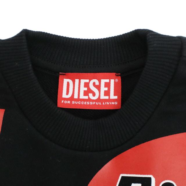 【新品】ディーゼル DIESEL キッズ スウェット ブランド 110 120 130 140 J00892 KYAUH K900 ブラック kb-01 トレーナー