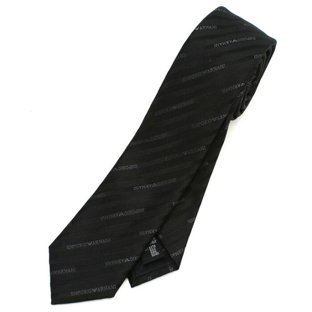 【新品】エンポリオアルマーニ EMPORIO ARMANI  ネクタイ  340049　2R605　00320 BLACK ブラック gsm-5の通販は