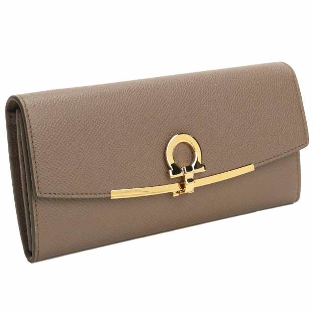 フェラガモ FERRAGAMO GANCINO CLIP 2つ折り長財布 小銭入れ付き 22-D150 0714922　CARAWAY SEED グレー系 wallet-01 cp05 gif-02w