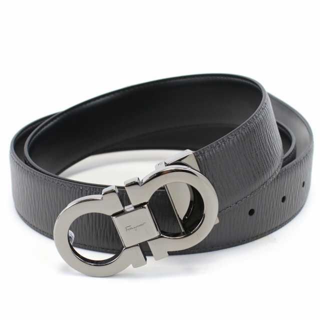 フェラガモ FERRAGAMO メンズベルト ブランド ベルト 67-9535 0749912 DARK RAIN-NERO グレー系 belt-01