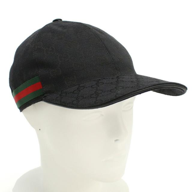 グッチGUCCI キャップ　帽子ブラック黒 GUCCI グッチ 黒キャップ