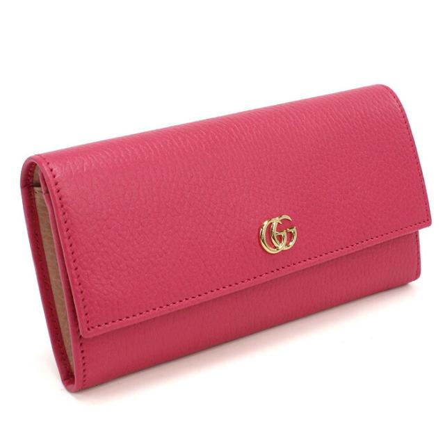 【新品】グッチ GUCCI PETITE MARMONT ダブルG コンチネンタルウォレット 二つ折り長財布 小銭入付き 456116　CAO2G　5744 ピンク系 wallet-01