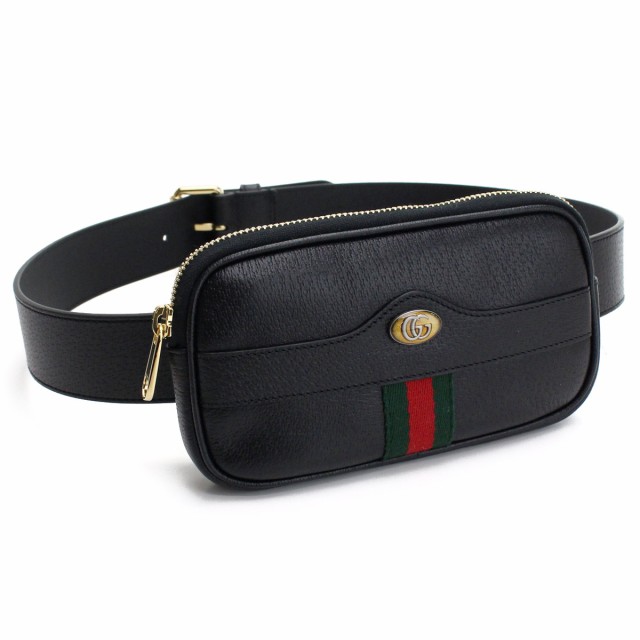 【新品】グッチ GUCCI ウェブ ストライプ　ダブルG　レザー　ウエストバッグ 519308　DJ2DG　1060 ブラック gif-03w