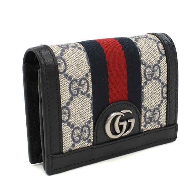 【新品】グッチ GUCCI OPHIDIA オフィディア GG 二つ折り財布 小銭入付き 523155　96IWN 仮　4076 ネイビー系 wallet-01 mini-01