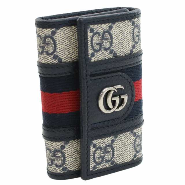 【新品】グッチ GUCCI OPHIDIA オフィディア GG　６連キーケース　メンズ 603732　96IWN　4076 ネイビー系