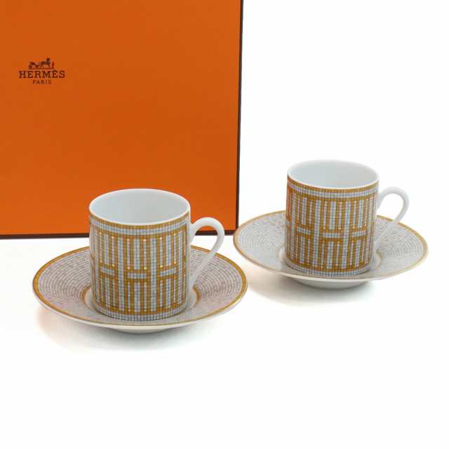 エルメス HERMES 雑貨 ブランド 26017 ｺｰﾋｰC-S ﾍﾟｱ グレー系 食器 ...