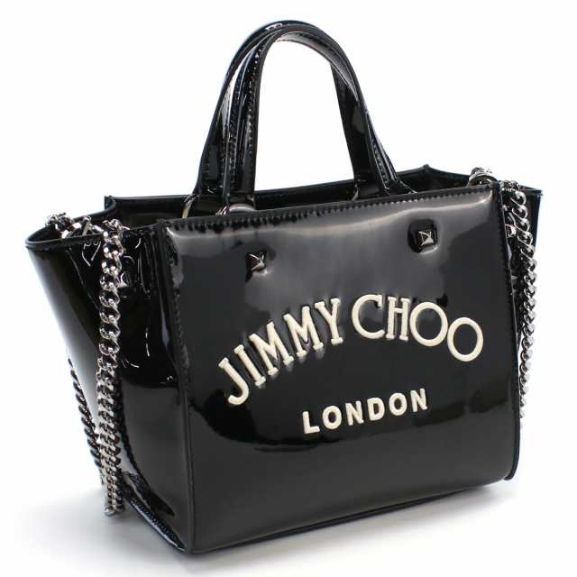 【限定クーポン配布中】【新品】ジミーチュウ JIMMY CHOO トートバッグ ブランド　ショルダー 2way VARENNE TOTE BAG-S　BQI　BLACK-WHI