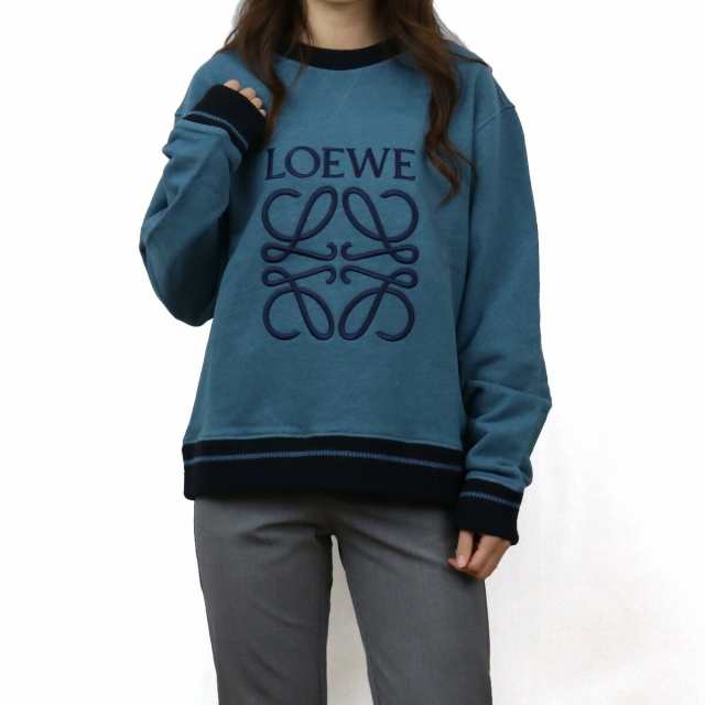 【新品】ロエベ LOEWE レディース−スウェット ブランドロゴ ロエベ スウェット S359341XAP　4263 ANAGRAM SWEAT  DUCK BLU ブルー系 app｜au PAY マーケット