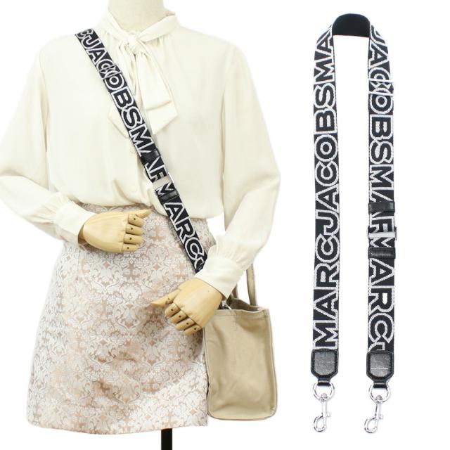 【新品】マークジェイコブス MARC JACOBS THE THIN STRAP ショルダーストラップ 2S3SST002S02　018 BLACK-SILVER ブラック シルバー系 accessory-01 gif-04wの通販は