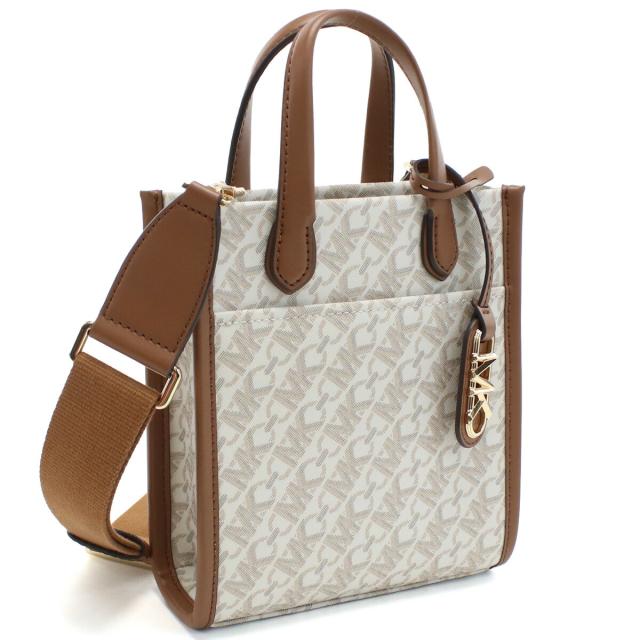 【新品】マイケルコース MICHAEL KORS GIGI トートバッグ ブランド 32H3G3GC4B　099 VANILLA-LUGG ホワイト系 ブラウン系 bag-01の通販は