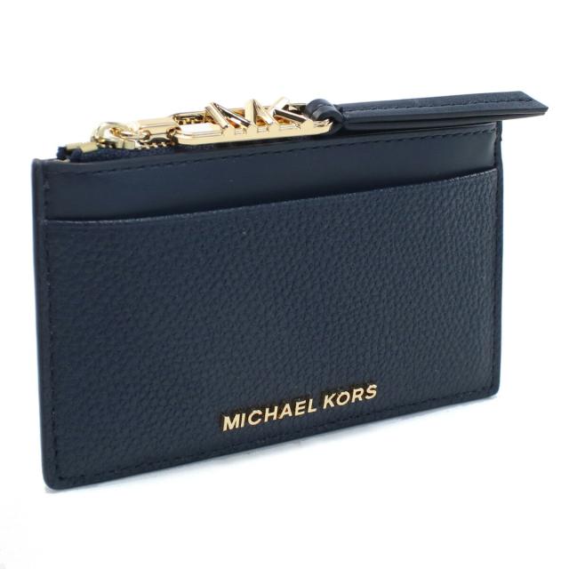 【新品】マイケル・コース MICHAEL KORS EMPIRE 小銭入れ　ブランド 34H3G8ED1L　LEATHER　406 NAVY ネイビー系　mini-01　wallet-01の通販は