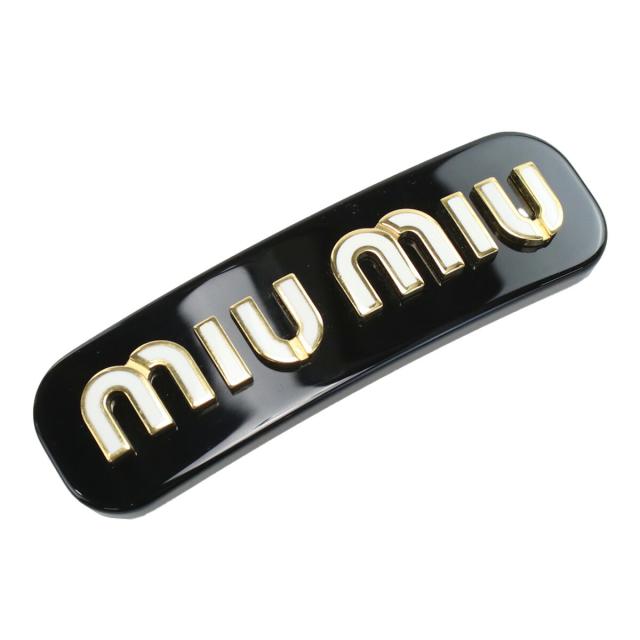 新品】ミュウミュウ MIUMIU バレッタ ブランド ロゴ ヘアクリップ 