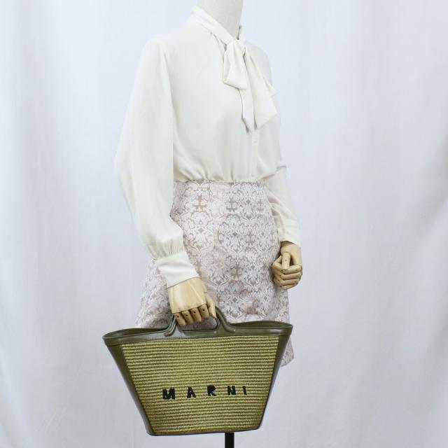 マルニ MARNI  カゴバッグ ブランド ショルダー付 2way BMMP0068Q0　P3860　00V25 カーキ kago-01  gif-03w マルニ MARNI カゴバッグ ブランド ショルダー付 2way BMMP0068Q0