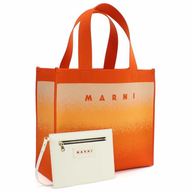 【新品】マルニ MARNI トートバッグ ブランド SHMP0076A5　P5506　ZO536 オレンジ系　bag-01 gif-03w