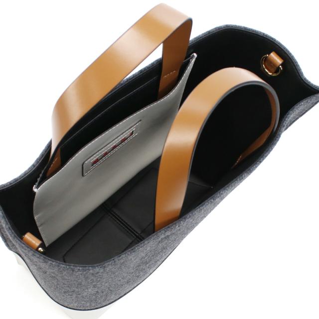 【新品】マルニ MARNI トートバッグ ブランド 2WAY ショルダー ミュゼオ カラーブロック ブランド SHMPV01Q00　P5070　ZO281 グレー系 ホワイト系 bag-01 gif-03w_2