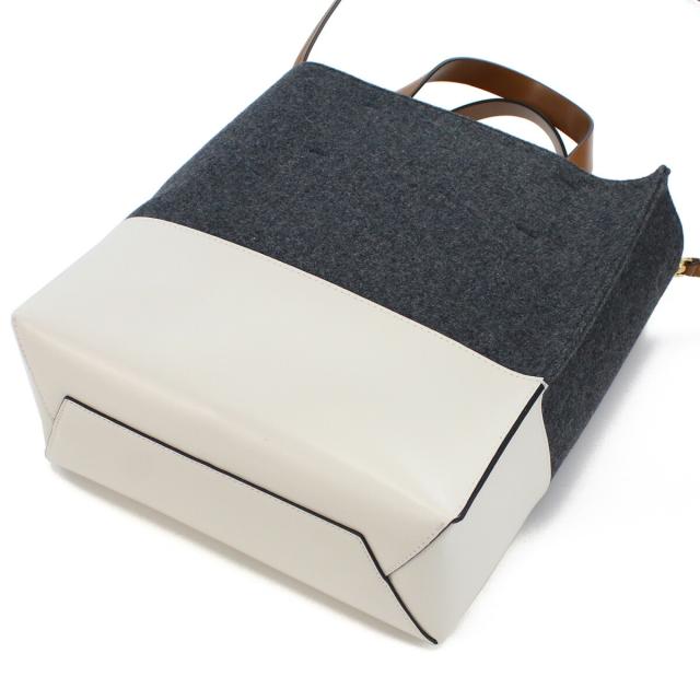 【新品】マルニ MARNI トートバッグ ブランド 2WAY ショルダー ミュゼオ カラーブロック ブランド SHMPV01Q00　P5070　ZO281 グレー系 ホワイト系 bag-01 gif-03w_3