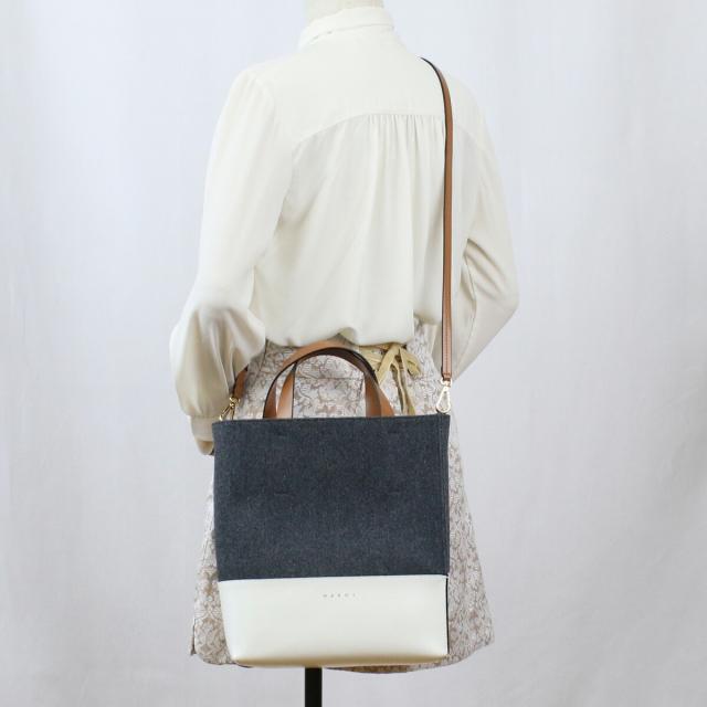 【新品】マルニ MARNI トートバッグ ブランド 2WAY ショルダー ミュゼオ カラーブロック ブランド SHMPV01Q00　P5070　ZO281 グレー系 ホワイト系 bag-01 gif-03w_5
