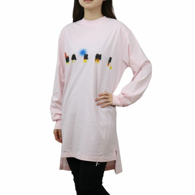 【限定クーポン配布中】 マルニ MARNI レディース−ロングＴシャツ ブランドロゴ ブランドアパレル THJE0129PH USCR97 MLC09 ピンク系