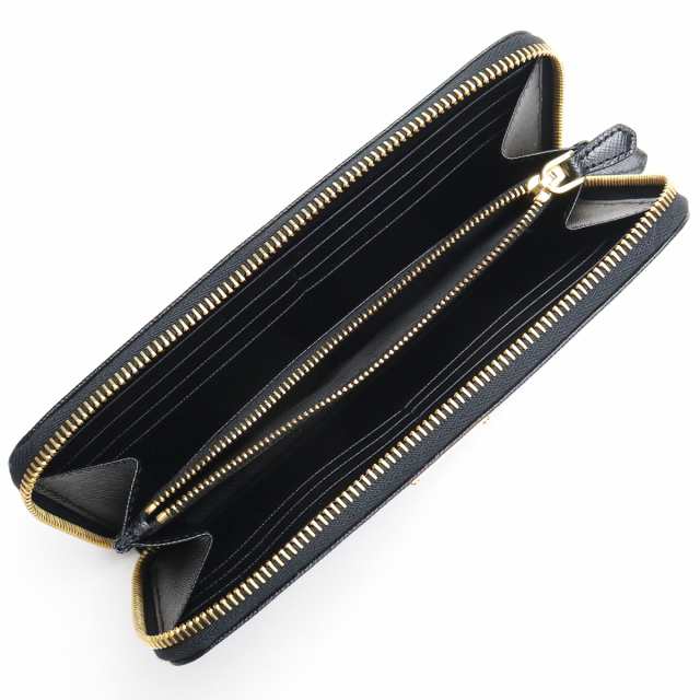 極美品】PRADA サフィアーノレザー 三つ折り長財布 三角ロゴ