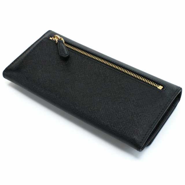 【新品】プラダ PRADA 財布 二つ折り 長財布 小銭入れ付き 1MH132 QWA F0002 NERO ブラック 財布 サフィアーノ メタル