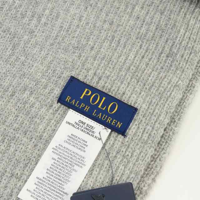 【新品】ラルフローレン RALPH LAUREN マフラー テディベア ロゴ 刺繍 PC1269　032 グレー系 warm-01 win-03w win-03m