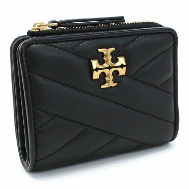 【新品】トリーバーチ TORY BURCH KIRA 二折財布小銭入付き ブランド 153121　001 BLACK wallet-01 mini-01 gif-02w