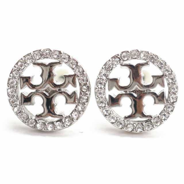 【新品】トリーバーチ TORY BURCH MILLER PAVE ピアス ブランドロゴ 53422　042 TORY SILVER/CRYSTAL シルバー系　gsw-5の通販は 15,800円