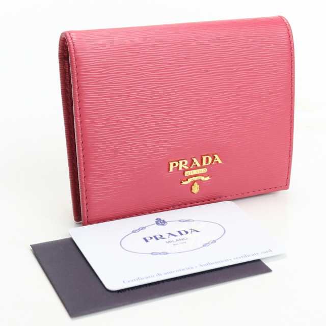 未使用プラダ(PRADA) 二折り財布 レザー 1MV204 2EZZ F0505 ピンク