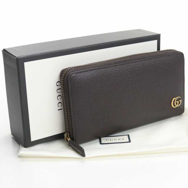 中古】・未使用グッチ(GUCCI) GGマーモント ラウンドファスナー 長財布 ...