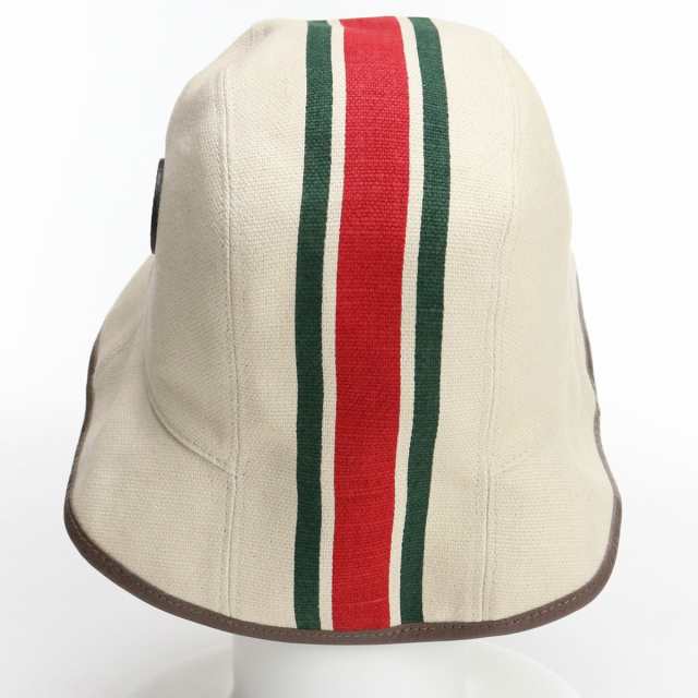 中古】美品グッチ(GUCCI) キャンバスフェドラ バケットハット リネン