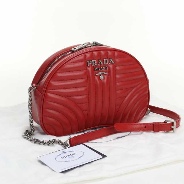 中古】・未使用プラダ(PRADA) チェーンショルダーバッグ レザー