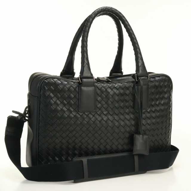 【中古】良品ボッテガヴェネタ(BOTTEGA VENETA) イントレチャート ビジネスバッグ ブリーフケース　レザー 173410 V4651  1000 ブラックラ｜au PAY マーケット