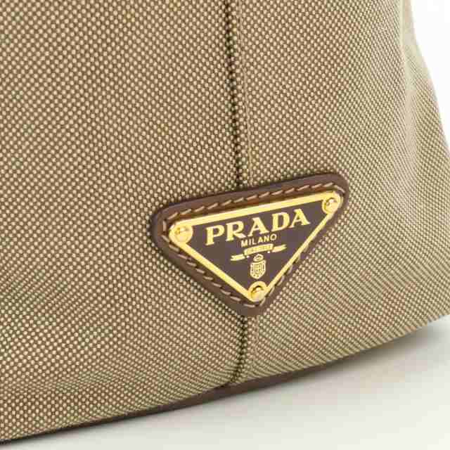 中古】良品プラダ(PRADA) ロゴジャガード トートバッグ ブランド