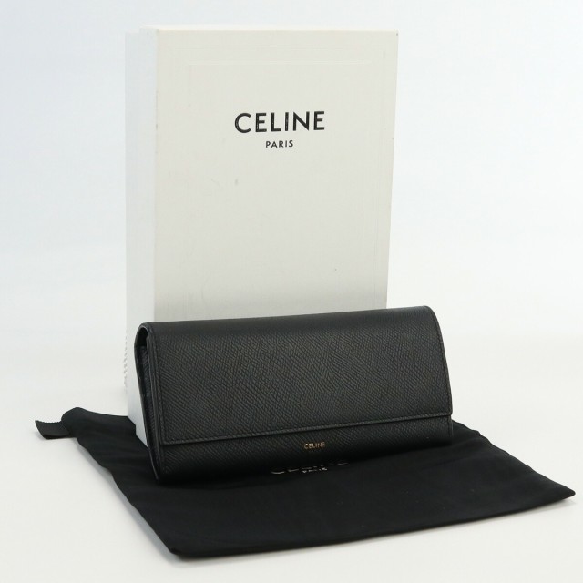 中古】良品セリーヌ(CELINE) ラージ フラップウォレット レザー ...