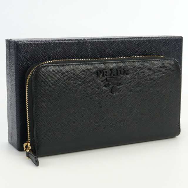 中古】良品プラダ(PRADA) サフィアーノ ジップアラウンド長財布