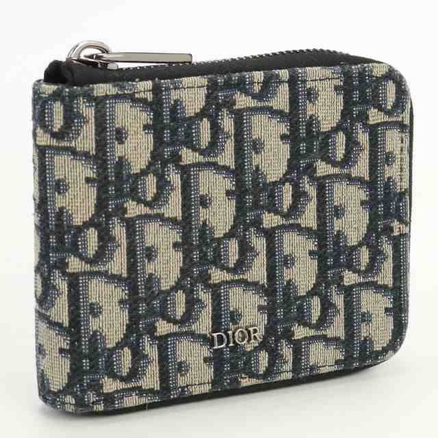 Dior 二つ折り財布 オブリーク ジャカード コンパクトウォレット A 