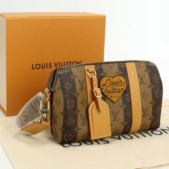 【中古】美品ルイ・ヴィトン(LOUIS VUITTON) モノグラム・ストライプ NIGOコラボ シティ・キーポル PVC M45963 ベージュ系　 ランク：S us｜au PAY マーケット