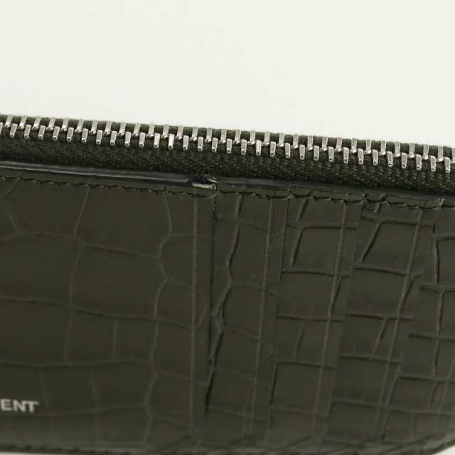 SAINT LAURENT サンローラン カードケース/ZIP FRAGMENT CROCODILE CARD HOLDER メンズ