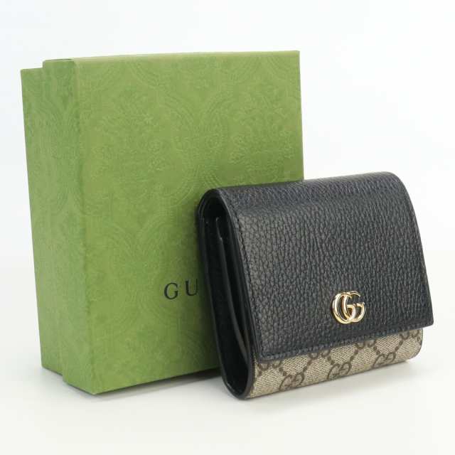 中古】美品グッチ(GUCCI) GGマーモント ミディアムウォレット 二つ折り