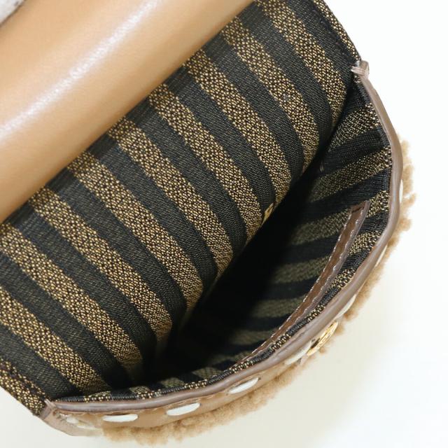 FENDI - FENDI(フェンディ) 携帯電話ケース - 7AS047 ライトブラウン×白 フォンケース レザー、ムートン フェンディ FENDI 携帯電話ケース/スマホカバー 7AS047 - レザー