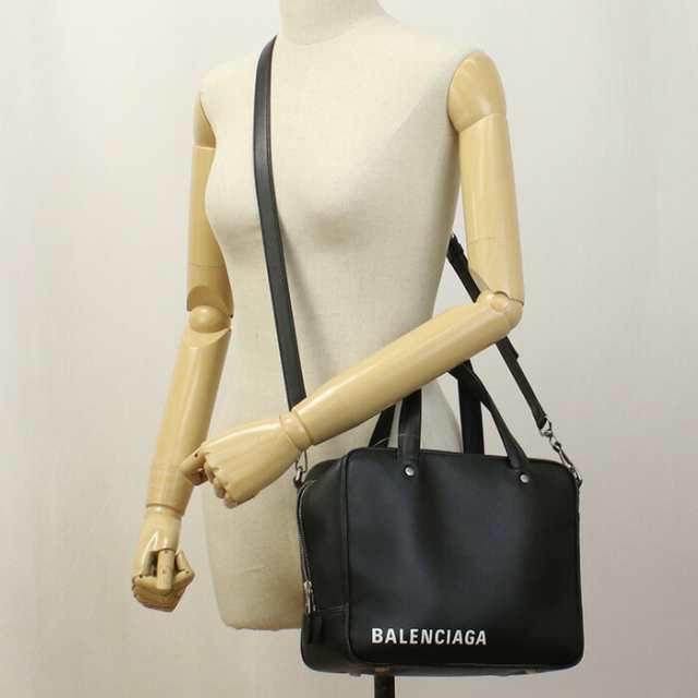 【中古】良品バレンシアガ(BALENCIAGA) トライアングル スクエアS カーフ 513999 1000 ブラック系　ランク：A us-2 2WAY ﾊﾝﾄﾞﾊﾞｯ