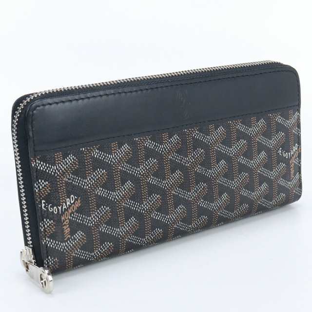 【中古】ゴヤール(GOYARD) マティニョンGM ウォレット ゴヤールディンキャンバス ブラック系　ランク：AB us-2 ﾒﾝｽﾞ ﾚﾃﾞｨｰ