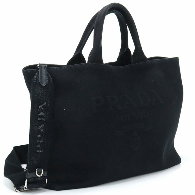 【中古】プラダ(PRADA) 2WAYトートバッグ PVC 2VG081 ブラック系　ランク：AB us-2 2WAY ｼｮﾙﾀﾞｰ ﾒﾝｽﾞ ﾚﾃﾞｨｰｽ