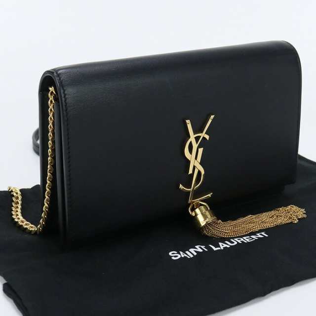 【中古】良品サンローラン(SAINT LAURENT) ケイト チェーンウォレット レザー 452159 C150J 1000 ブラック系　ランク：A us-2 ﾚﾃﾞ