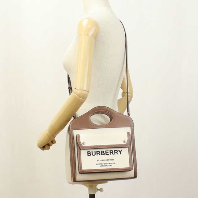 【中古】良品バーバリー(BURBERRY) ミニポケットバッグ トートバッグ 8039361 ランク：A us-2 2WAY ｼｮﾙﾀﾞｰ ﾚﾃﾞｨｰｽ