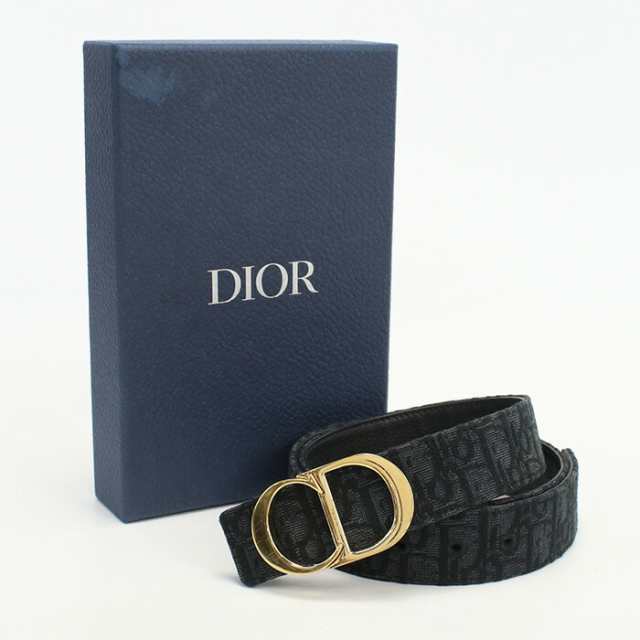 【中古】良品ディオール(Christian Dior) CD ICON リバーシブルベルト #85 ディオール オブリーク ブラック系　ランク：A us-2 ﾒﾝ