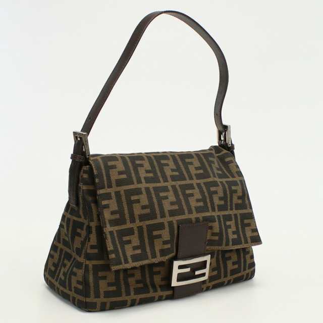 【中古】フェンディ(FENDI) ズッカ マンマバケット ジャガード ショルダーバッグ ブランド 26325 ブラウンランク：AB us-2 ﾚﾃﾞｨｰ