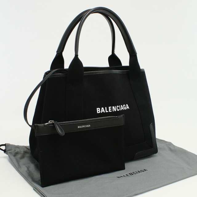 【中古】良品バレンシアガ(BALENCIAGA) ネイビーカバス S キャンバス トートバッグ 339933 ブラックランク：A us-2 ﾚﾃﾞｨｰｽ