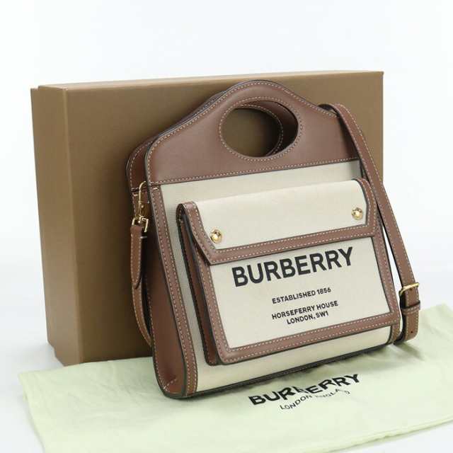 【中古】バーバリー(BURBERRY) ミニポケットバッグ キャンバス 8039361 ランク：AB us-2 2WAY ｼｮﾙﾀﾞｰ ﾚﾃﾞｨｰｽ